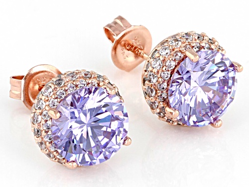 Bella Luce® 7.62ctw Lavender And White Diamond Simulants Eterno™ Rose Earrings (5.08ctw DEW)