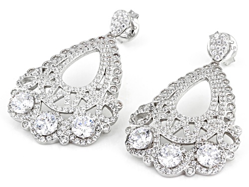 Bella Luce ® 7.18ctw White Diamond Simulant Rhodium Over Sterling Silver Earrings (4.10ctw DEW)