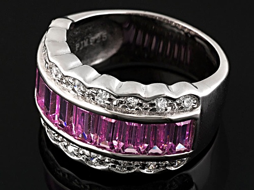 Bella Luce ® 3.23ctw Pink And White Diamond Simulant Rhodium Over Sterling Silver Ring - Size 7