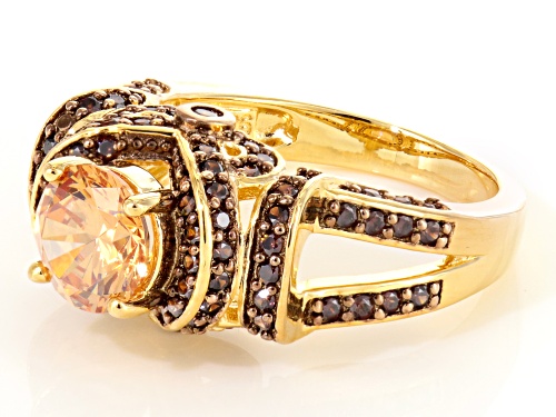 Bella Luce ® 4.11ctw Champagne And Mocha Diamond Simulant Eterno ™ Yellow Ring - Size 6