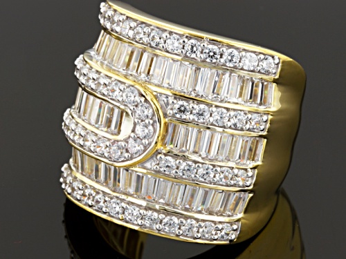 Bella Luce ® 6.32ctw Diamond Simulant Round & Baguette Eterno ™ Yellow Ring (4.61ctw Dew) - Size 5