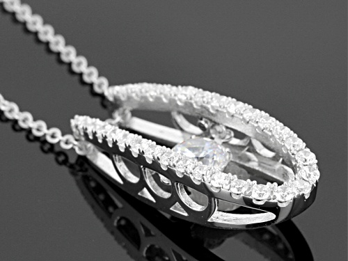 Bella Luce ® 1.33ctw Diamond Simulant Rhodium Over Sterling Silver Dancing Bella Pendant & Chain