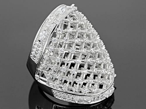 Bella Luce ® 3.13ctw Round And Marquise Rhodium Over Sterling Silver Ring (1.99ctw Dew) - Size 7