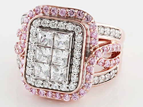 Bella Luce ® 3.90ctw Pink & White Diamond Simulant Eterno ™ Rose Ring (2.4ctw Dew) - Size 5