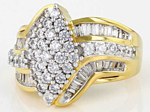 Bella Luce ® 3.60ctw Diamond Simulant Round Baguette Eterno™ Yellow Ring (2.05ctw Dew) - Size 5