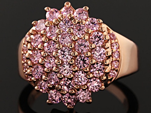 Bella Luce ® 3.75ctw Pink Diamond Simulant Round Eterno ™ Rose Ring (1.89ctw Dew) - Size 5