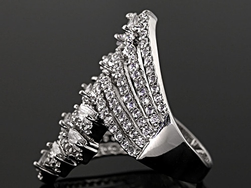 Bella Luce ® 3.79ctw Diamond Simulant Rhodium Over Sterling Silver Ring (2.37ctw Dew) - Size 5