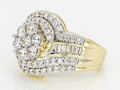 Bella Luce ® 3.36ctw Diamond Simulant Round & Baguette Eterno ™ Yellow Ring (2.14ctw Dew) - Size 5