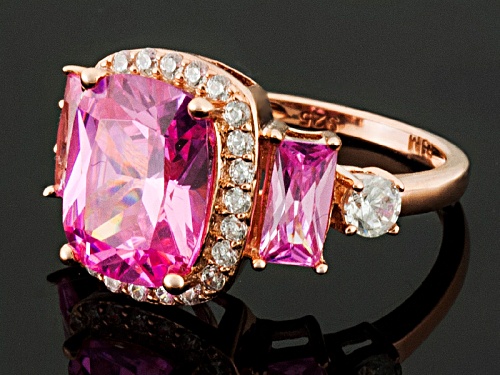 Bella Luce ® 5.75ctw Pink & White Diamond Simulant Eterno ™ Rose Ring (5.21ctw Dew) - Size 11