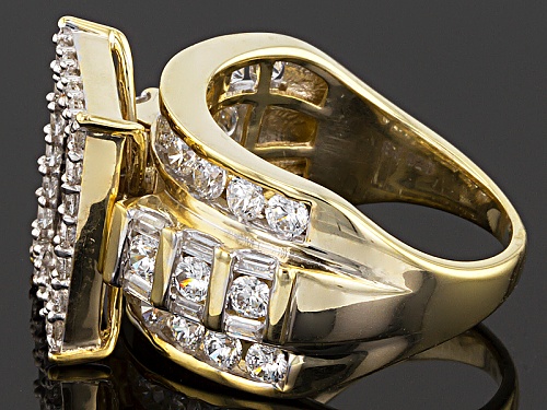 Bella Luce ® 6.37ctw Mocha & White Diamond Simulant Eterno ™ Yellow Ring (3.85ctw Dew) - Size 5