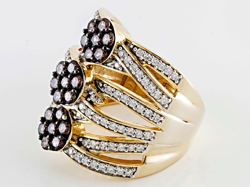 Bella Luce ® 3.65ctw Mocha & White Diamond Simulant Eterno ™ Yellow Ring (1.48ctw Dew) - Size 5