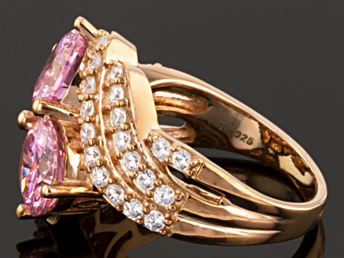 Bella Luce ® 8.09ctw Pink & White Diamond Simulant Round Eterno ™ Rose Ring (5.01ctw Dew) - Size 12
