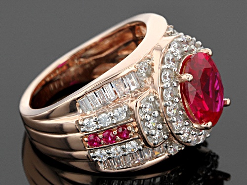 Bella Luce ® 6.04ctw Ruby & White Diamond Simulants Eterno ™ Rose Ring - Size 5