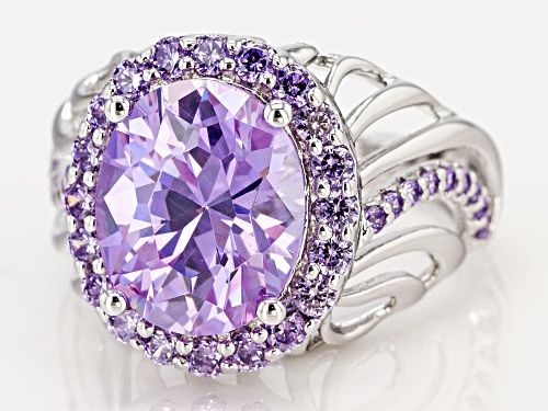 Bella Luce ® 10.02ctw Lavender Diamond Simulant Rhodium Over Sterling Silver Ring - Size 5