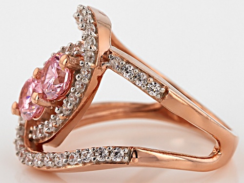 Bella Luce ® 3.43ctw Pink & White Diamond Simulant Round Eterno ™ Rose Ring (1.67ctw Dew) - Size 5