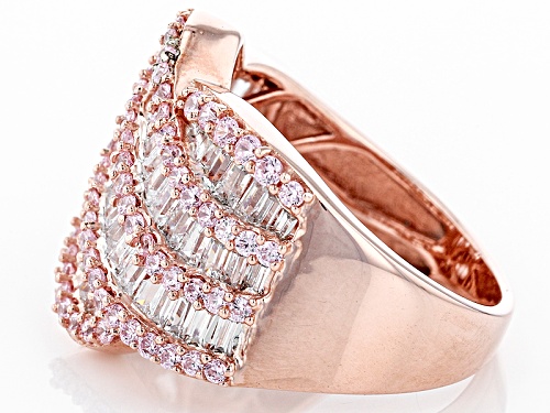 Bella Luce ® 4.35ctw Pink & White Diamond Simulant Round Eterno ™ Rose Ring (2.37ctw Dew) - Size 7