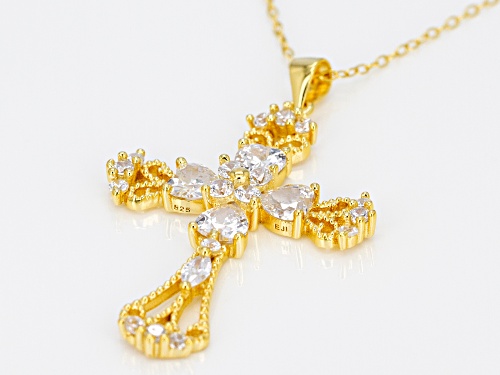 Bella Luce ® 4.70ctw Diamond Simulant Eterno ™ Yellow Cross Pendant With Chain(2.03ctw Dew)