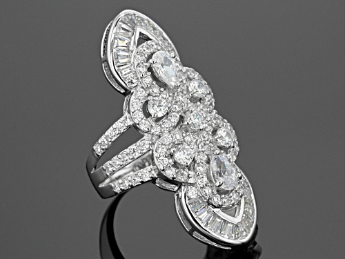 Bella Luce ® 4.99ctw Diamond Simulant Rhodium Over Sterling Silver Ring (3.25ctw Dew) - Size 5