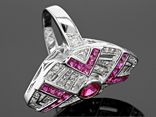 Bella Luce ® 2.26ctw Ruby & White Diamond Simulants Rhodium Over Sterling Silver Ring - Size 5