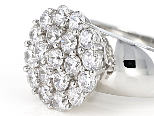 Bella Luce ® 3.80ctw White Diamond Simulant Rhodium Over Sterling Silver Ring (2.09ctw Dew) - Size 5