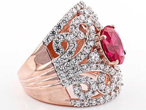 Bella Luce ® 8.33ctw Ruby & White Diamond Simulants Eterno ™ Rose Ring - Size 10