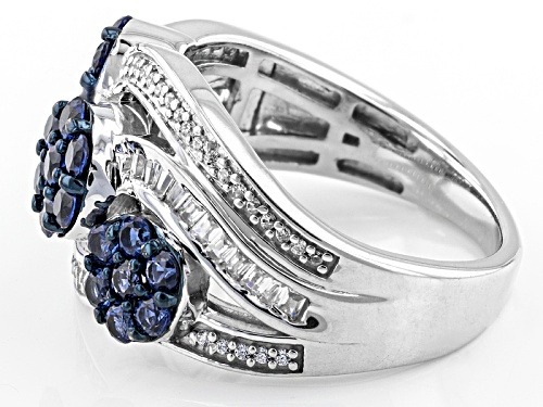 Bella Luce®1.37ctw Lab Created Sapphire & White Diamond Simulant Rhodium Over Sterling Silver Ring - Size 8