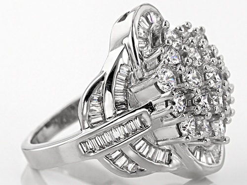 Bella Luce ® 5.35ctw Diamond Simulant Rhodium Over Sterling Silver Ring (3.33ctw Dew) - Size 5