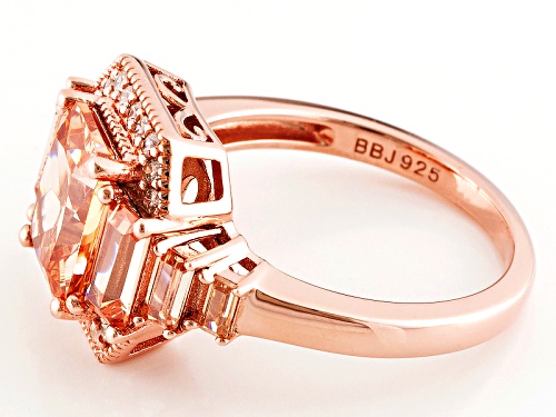 Bella Luce ® 5.10ctw Champagne & White Diamond Simulants Eterno ™ Rose Ring (4.00ctw Dew) - Size 6
