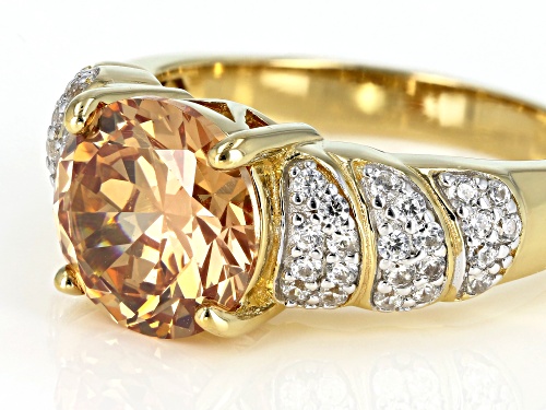 Bella Luce ® 2.57ctw Champagne & White Diamond Simulant Eterno ™ Yellow Ring (2.26ctw Dew) - Size 8