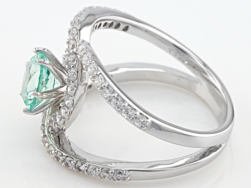 Bella Luce®2.00ctw Caribbean Green™ Lab Created Spinel And Diamond Simulant Rhodium Over Silver Ring - Size 6