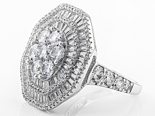 Bella Luce ® 8.24ctw Rhodium Over Sterling Silver Ring (4.97ctw Dew) - Size 5