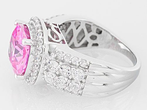 Bella Luce ® 10.15ctw Pink & White Diamond Simulant Rhodium Over Sterling Silver Ring(5.19ctw Dew) - Size 8
