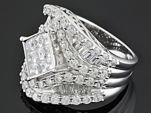 Bella Luce ® 6.53ctw Diamond Simulant Rhodium Over Sterling Silver Ring (3.71ctw Dew) - Size 5
