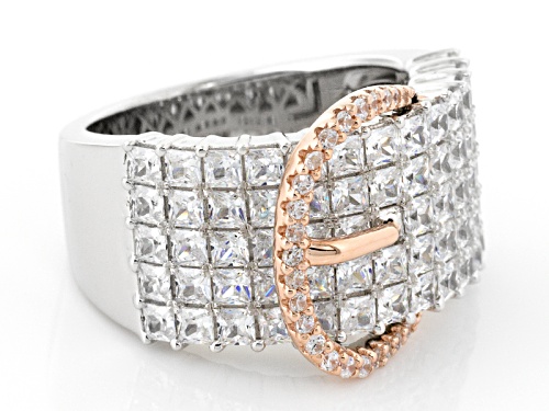 Bella Luce ® 5.16ctw Rhodium Over Sterling Silver & Eterno ™ Rose Ring (3.98ctw Dew) - Size 5