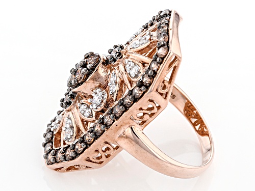 Bella Luce ® 3.04ctw Champagne & White Diamond Simulant Eterno ™ Rose Ring (1.44ctw Dew) - Size 5