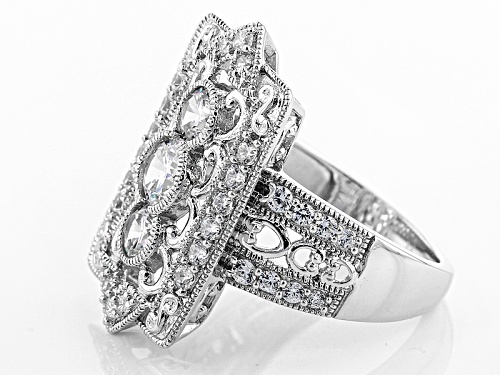 Bella Luce ® 1.80ctw Diamond Simulant Rhodium Over Sterling Silver Ring (1.54ctw Dew) - Size 5