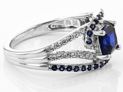 Bella Luce ® 1.66ctw Lab Created Sapphire & White Diamond Simulant Rhodium Over Sterling Ring - Size 7