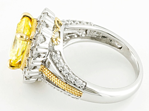 Bella Luce ® Diamond Simulants Rhodium & 18k Yellow Gold Over Sterling Silver Ring - Size 10