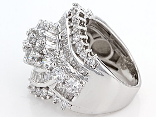 Bella Luce ® 6.77ctw Diamond Simulant Rhodium Over Sterling Silver Ring (4.71ctw Dew) - Size 9