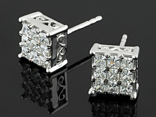 Bella Luce ® 1.45ctw Diamond Simulant Rhodium Over Sterling Silver Earrings (1.08ctw Dew)