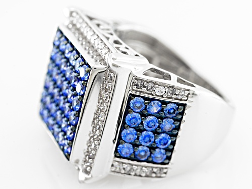 Bella Luce® Rhodium Over Silver Ring With Arctic Blue Swarovski® Zirconia - Size 7