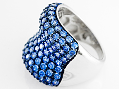 Bella Luce Luxe™ 7.35ctw with Arctic Blue Cubic Zirconia Rhodium Over Silver Ring - Size 5