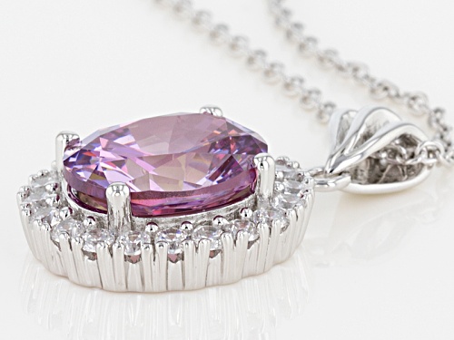 Bella Luce ® Rhodium Over Sterling Pendant With Chain With Fancy Purple Zirconia