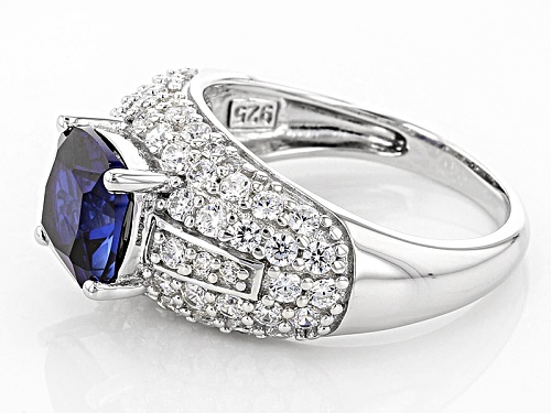Bella Luce ® 4.64ctw Lab Created Sapphire And White Diamond Simulants Rhodium Over Sterling Ring - Size 10