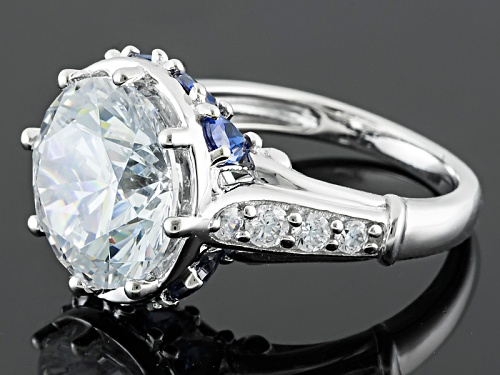 Bella Luce ® 14.28ctw White Diamond & Tanzanite Simulants Rhodium Over Sterling Silver Ring - Size 10