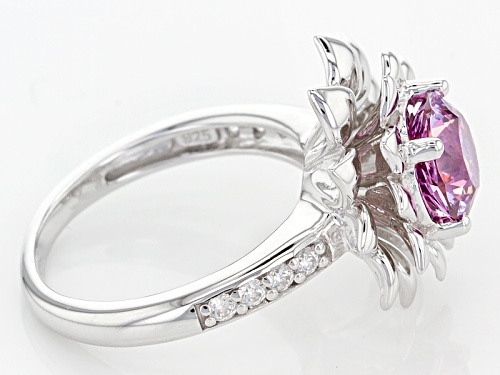 Bella Luce ® Rhodium Over Silver Ring With Dahlia Cut Fancy Purple Swarovski® Zirconia - Size 7