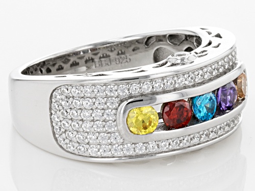 Bella Luce ® 1.76ctw Multicolor Gem Simulants Rhodium Over Stering Silver Ring - Size 5