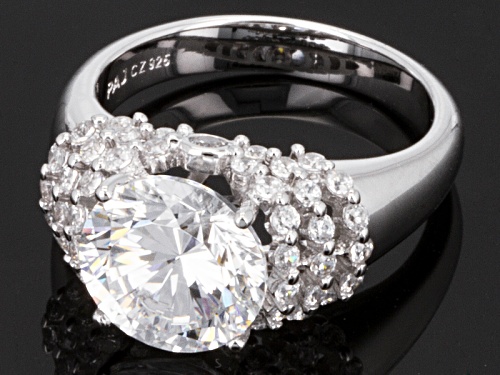 Bella Luce ® Dillenium Cut 7.38ctw Round Rhodium Over Sterling Silver Ring (4.65ctw Dew) - Size 9