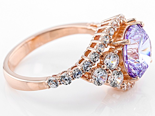 Bella Luce ® Dillenium Cut 6.47ctw Lavender And White Diamond Simulants Eterno ™ Rose Ring - Size 7