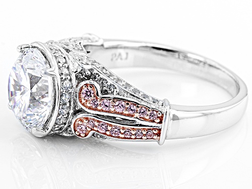 Bella Luce ® Dillenium 5.74ctw Pink/White Dia Simulants Rhodium Over Silver And Eterno ™ Ring - Size 7